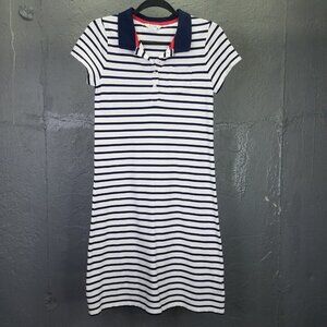 Boden Petunia Polo Shirt Dress Womens 4 Collared Nautical Stripes Stretch Preppy